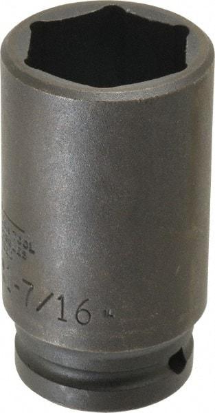 Proto - 3/4" Drive 1-7/16" Deep Thin Wall Impact Socket - 6 Points, 3-1/2" OAL - Exact Tool & Supply