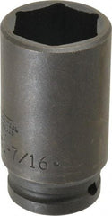 Proto - 3/4" Drive 1-7/16" Deep Thin Wall Impact Socket - 6 Points, 3-1/2" OAL - Exact Tool & Supply