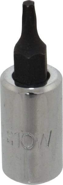Proto - 1/4" Drive, T10 Torx Bit Socket - 1-1/2" OAL - Exact Tool & Supply