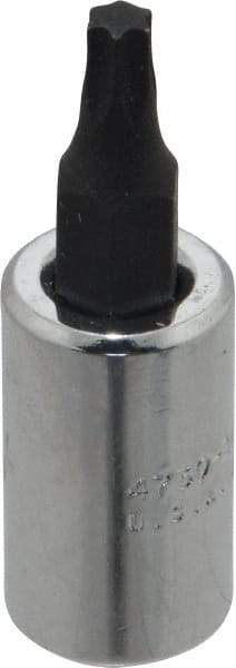 Proto - 1/4" Drive, T20 Torx Bit Socket - 1-1/2" OAL - Exact Tool & Supply