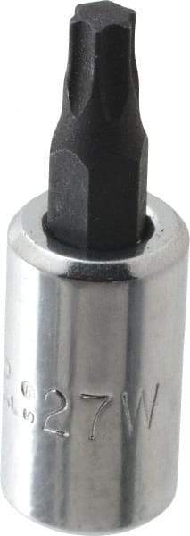 Proto - 1/4" Drive, T27 Torx Bit Socket - 1-1/2" OAL - Exact Tool & Supply