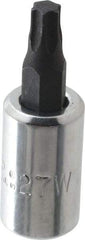 Proto - 1/4" Drive, T27 Torx Bit Socket - 1-1/2" OAL - Exact Tool & Supply