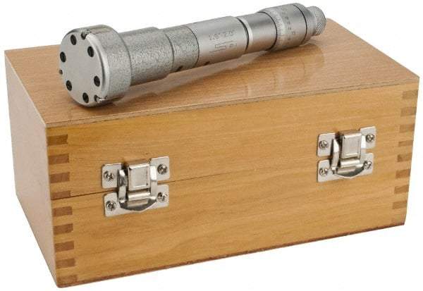 SPI - 1.6 to 2", 3.54" Gage Depth, Mechanical Inside Hole Micrometer - 0.0002" Graduation, 0.00025" Accuracy, Ratchet Stop Thimble - Exact Tool & Supply