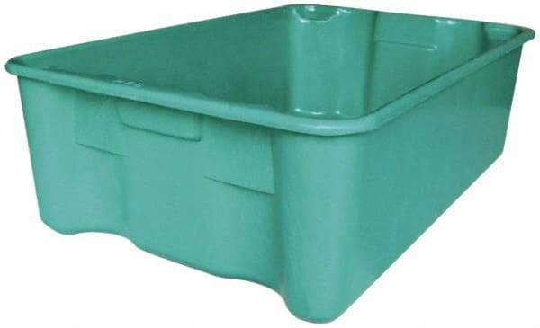 MFG Tray - 500 Lb Load Capacity Green Fiberglass Tote Container - Stacking, Nesting, 27-1/2" Long x 20" Wide x 14.1" High - Exact Tool & Supply