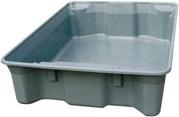 MFG Tray - 500 Lb Load Capacity Gray Fiberglass Tote Container - Stacking, Nesting, 25.3" Long x 18" Wide x 10" High - Exact Tool & Supply