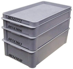 MFG Tray - 150 Lb Load Capacity Gray Fiberglass Tote Container - Stacking, 22" Long x 12" Wide x 1.3" High - Exact Tool & Supply