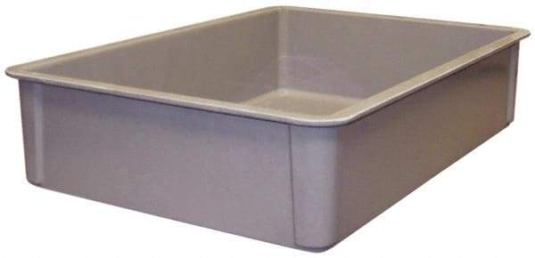 MFG Tray - 400 Lb Load Capacity Gray Fiberglass Tote Container - Stacking, 25.8" Long x 17.8" Wide x 6" High - Exact Tool & Supply