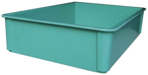 MFG Tray - 400 Lb Load Capacity Green Fiberglass Tote Container - Stacking, 25.8" Long x 17.8" Wide x 6" High - Exact Tool & Supply