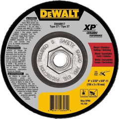 DeWALT - 24 Grit, 6" Wheel Diam, Type 27 Depressed Center Wheel - Coarse/Medium Grade, Ceramic, N Hardness, 10,100 Max RPM - Exact Tool & Supply