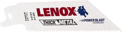 Lenox - 4" Long x 3/4" Thick, Bi-Metal Reciprocating Saw Blade - Tapered Profile, 14 TPI, Toothed Edge, Universal Shank - Exact Tool & Supply