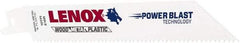 Lenox - 6" Long x 3/4" Thick, Bi-Metal Reciprocating Saw Blade - Tapered Profile, 10 TPI, Toothed Edge, Universal Shank - Exact Tool & Supply