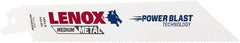 Lenox - 6" Long x 3/4" Thick, Bi-Metal Reciprocating Saw Blade - Tapered Profile, 18 TPI, Toothed Edge, Universal Shank - Exact Tool & Supply