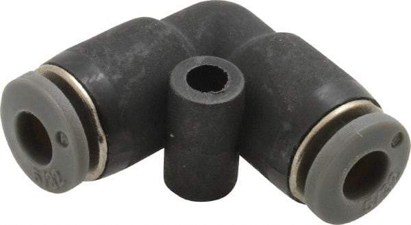 Norgren - 5/32" Tube OD, Brass Push-to-Connect Tube Union Elbow - Tube to Tube Connection, 150 Max psi, Nitrile O-Ring, 0 to 175°F Working Temp - Exact Tool & Supply