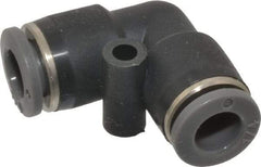 Norgren - 1/4" Tube OD, Brass Push-to-Connect Tube Union Elbow - Tube to Tube Connection, 150 Max psi, Nitrile O-Ring, 0 to 175°F Working Temp - Exact Tool & Supply