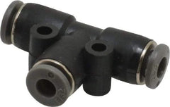 Norgren - 5/32" Tube OD, Brass Push-to-Connect Tube Union Tee - Tube to Tube Connection, 150 Max psi, Nitrile O-Ring, 0 to 175°F Working Temp - Exact Tool & Supply