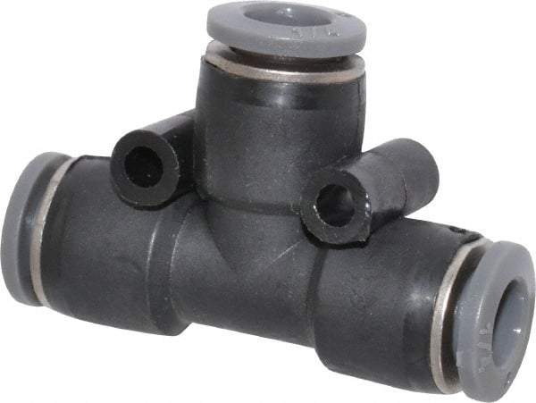 Norgren - 1/4" Tube OD, Brass Push-to-Connect Tube Union Tee - Tube to Tube Connection, 150 Max psi, Nitrile O-Ring, 0 to 175°F Working Temp - Exact Tool & Supply