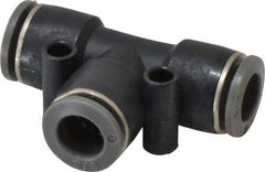 Norgren - 3/8" Tube OD, Brass Push-to-Connect Tube Union Tee - Tube to Tube Connection, 150 Max psi, Nitrile O-Ring, 0 to 175°F Working Temp - Exact Tool & Supply