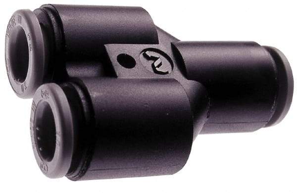 Norgren - 10 x 10 x 8mm Tube OD, Brass Push-to-Connect Tube Parallel Y - 150 Max psi, Tube to Tube Connection, Nitrile O-Ring, 0 to 175°F Working Temp - Exact Tool & Supply