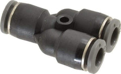 Norgren - 1/4" Tube OD, Brass Push-to-Connect Tube Parallel Y - 150 Max psi, Tube to Tube Connection, Nitrile O-Ring, 0 to 175°F Working Temp - Exact Tool & Supply