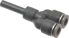 Norgren - 1/4" Tube OD, Brass Push-to-Connect Tube Y Stem Connector - Tube to Stem Connection, 150 Max psi, Nitrile O-Ring, 0 to 175°F Working Temp - Exact Tool & Supply