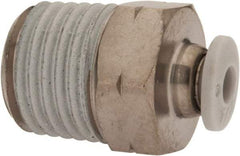Norgren - 1/8" Tube OD, 1/4 NPTF Brass Push-to-Connect Tube Male Connector - Tube to Male NPT Connection, 150 Max psi, Nitrile O-Ring, 0 to 175°F Working Temp - Exact Tool & Supply