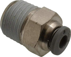 Norgren - 5/32" Tube OD, 1/4 NPTF Brass Push-to-Connect Tube Male Connector - Tube to Male NPT Connection, 150 Max psi, Nitrile O-Ring, 0 to 175°F Working Temp - Exact Tool & Supply