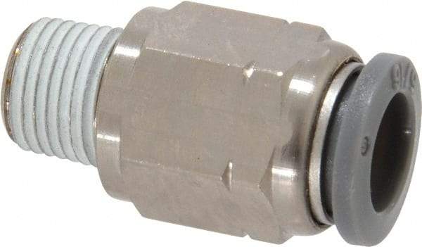 Norgren - 5/16" Tube OD, 1/8 NPTF Brass Push-to-Connect Tube Male Connector - Tube to Male NPT Connection, 150 Max psi, Nitrile O-Ring, 0 to 175°F Working Temp - Exact Tool & Supply