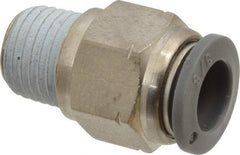Norgren - 3/8" Tube OD, 1/4 NPTF Brass Push-to-Connect Tube Male Connector - Tube to Male NPT Connection, 150 Max psi, Nitrile O-Ring, 0 to 175°F Working Temp - Exact Tool & Supply