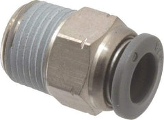 Norgren - 3/8" Tube OD, 3/8 NPTF Brass Push-to-Connect Tube Male Connector - Tube to Male NPT Connection, 150 Max psi, Nitrile O-Ring, 0 to 175°F Working Temp - Exact Tool & Supply