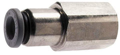 Norgren - 3/8" Tube OD, 3/8 NPTF Brass Push-to-Connect Tube Female Connector - Tube to Female NPT Connection, 150 Max psi, Nitrile O-Ring, 0 to 175°F Working Temp - Exact Tool & Supply