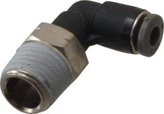 Norgren - 5/32" Tube OD, 1/4 NPTF Brass Push-to-Connect Tube Male Swivel Elbow - Tube to Male NPT Connection, 150 Max psi, Nitrile O-Ring, 0 to 175°F Working Temp - Exact Tool & Supply