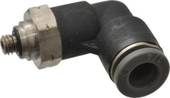 Norgren - 1/4" Tube OD, 10-32 UNF Brass Push-to-Connect Tube Male Swivel Elbow - Tube to Male UNF Connection, 150 Max psi, Nitrile O-Ring, 0 to 175°F Working Temp - Exact Tool & Supply