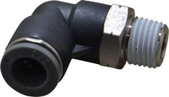Norgren - 3/8" Tube OD, 1/4 NPTF Brass Push-to-Connect Tube Male Swivel Elbow - Tube to Male NPT Connection, 150 Max psi, Nitrile O-Ring, 0 to 175°F Working Temp - Exact Tool & Supply