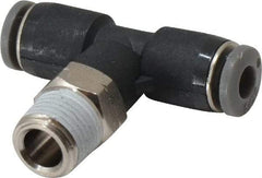 Norgren - 5/32" Tube OD, 1/8 NPTF Brass Push-to-Connect Tube Male Swivel Branch Tee - Tube to Male NPT Connection, 150 Max psi, Nitrile O-Ring, 0 to 175°F Working Temp - Exact Tool & Supply