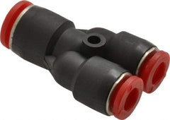 Norgren - 8 x 8 x 6mm Tube OD, Brass Push-to-Connect Tube Parallel Y - 150 Max psi, Tube to Tube Connection, Nitrile O-Ring, 0 to 175°F Working Temp - Exact Tool & Supply