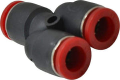 Norgren - 10mm Tube OD, Brass Push-to-Connect Tube Parallel Y - 150 Max psi, Tube to Tube Connection, Nitrile O-Ring, 0 to 175°F Working Temp - Exact Tool & Supply