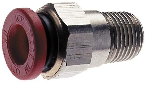 Norgren - 1/8" Tube OD, 1/16 NPTF Brass Push-to-Connect Tube Male Connector - Tube to Male NPT Connection, 150 Max psi, Nitrile O-Ring, 0 to 175°F Working Temp - Exact Tool & Supply
