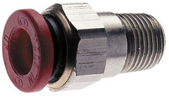 Norgren - 1/8" Tube OD, 1/16 NPTF Brass Push-to-Connect Tube Male Connector - Tube to Male NPT Connection, 150 Max psi, Nitrile O-Ring, 0 to 175°F Working Temp - Exact Tool & Supply