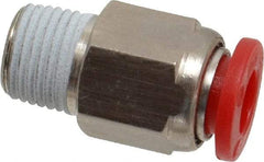Norgren - 6mm Tube OD, 1/8 BSPT Brass Push-to-Connect Tube Male Connector - Tube to Male BSPT Connection, 150 Max psi, Nitrile O-Ring, 0 to 175°F Working Temp - Exact Tool & Supply