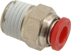Norgren - 6mm Tube OD, 1/4 BSPT Brass Push-to-Connect Tube Male Connector - Tube to Male BSPT Connection, 150 Max psi, Nitrile O-Ring, 0 to 175°F Working Temp - Exact Tool & Supply