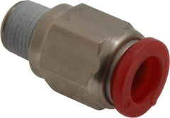 Norgren - 8mm Tube OD, 1/8 BSPT Brass Push-to-Connect Tube Male Connector - Tube to Male BSPT Connection, 150 Max psi, Nitrile O-Ring, 0 to 175°F Working Temp - Exact Tool & Supply