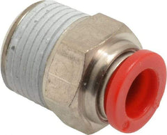 Norgren - 8mm Tube OD, 3/8 BSPT Brass Push-to-Connect Tube Male Connector - Tube to Male BSPT Connection, 150 Max psi, Nitrile O-Ring, 0 to 175°F Working Temp - Exact Tool & Supply