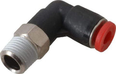 Norgren - 4mm Tube OD, 1/8 BSPT Brass Push-to-Connect Tube Male Swivel Elbow - Tube to Male BSPT Connection, 150 Max psi, Nitrile O-Ring, 0 to 175°F Working Temp - Exact Tool & Supply