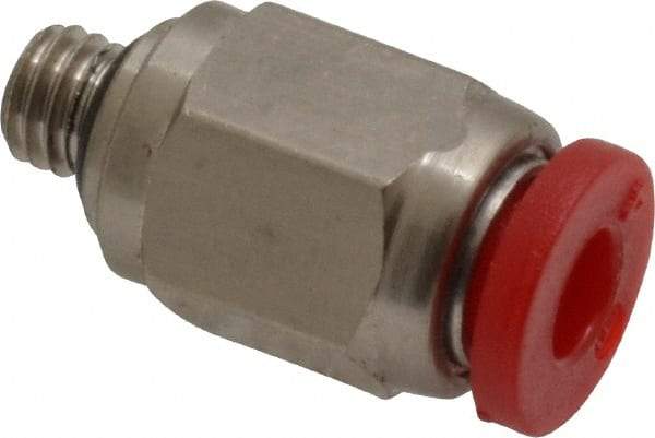 Norgren - 4mm Tube OD, M5 Metric Brass Push-to-Connect Tube Union - Tube to Tube Connection, 150 Max psi, Nitrile O-Ring, 0 to 175°F Working Temp - Exact Tool & Supply