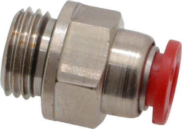 Norgren - 6mm Tube OD, 1/4 BSPP Brass Push-to-Connect Tube Male Connector - Tube to Male BSPP Connection, 150 Max psi, Nitrile O-Ring, 0 to 175°F Working Temp - Exact Tool & Supply