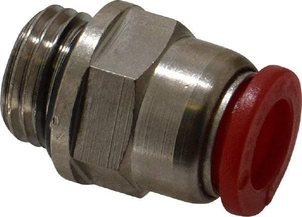 Norgren - 8mm Tube OD, 1/4 BSPP Brass Push-to-Connect Tube Male Connector - Tube to Male BSPP Connection, 150 Max psi, Nitrile O-Ring, 0 to 175°F Working Temp - Exact Tool & Supply