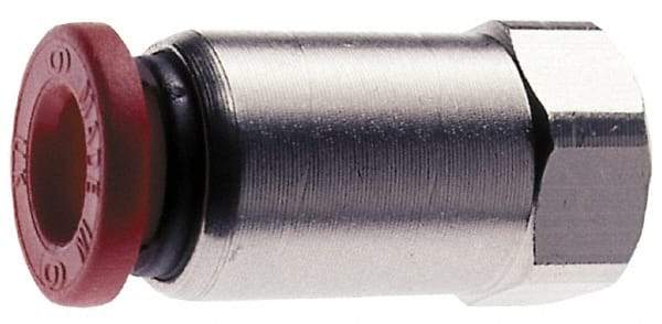 Norgren - 10mm Tube OD, 3/8 BSPP Brass Push-to-Connect Tube Female Connector - Tube to Female BSPP Connection, 150 Max psi, Nitrile O-Ring, 0 to 175°F Working Temp - Exact Tool & Supply