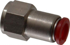 Norgren - 8mm Tube OD, 1/4 BSPP Brass Push-to-Connect Tube Female Connector - Tube to Female BSPP Connection, 150 Max psi, Nitrile O-Ring, 0 to 175°F Working Temp - Exact Tool & Supply
