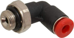 Norgren - 4mm Tube OD, 1/8 BSPP Brass Push-to-Connect Tube Male Swivel Elbow - Tube to Male BSPP Connection, 150 Max psi, Nitrile O-Ring, 0 to 175°F Working Temp - Exact Tool & Supply