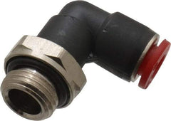 Norgren - 6mm Tube OD, 1/4 BSPP Brass Push-to-Connect Tube Male Swivel Elbow - Tube to Male BSPP Connection, 150 Max psi, Nitrile O-Ring, 0 to 175°F Working Temp - Exact Tool & Supply
